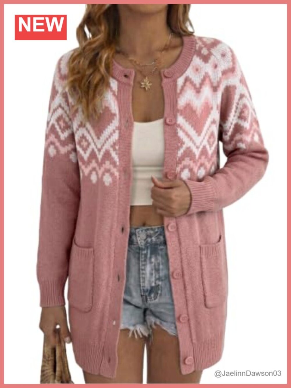 Women's Button Down Knit Cardigan Sweater Crew Neck Long Sleeve